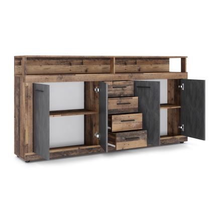 Comodă RUNA maro închis/antracit