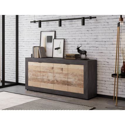 Comodă RUNEA, maro deschis/antracit