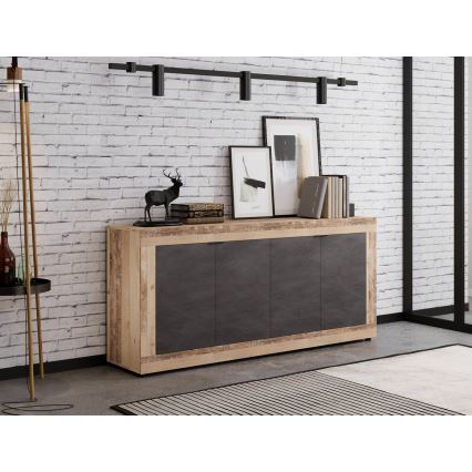 Comodă RUNEA, maro deschis/antracit