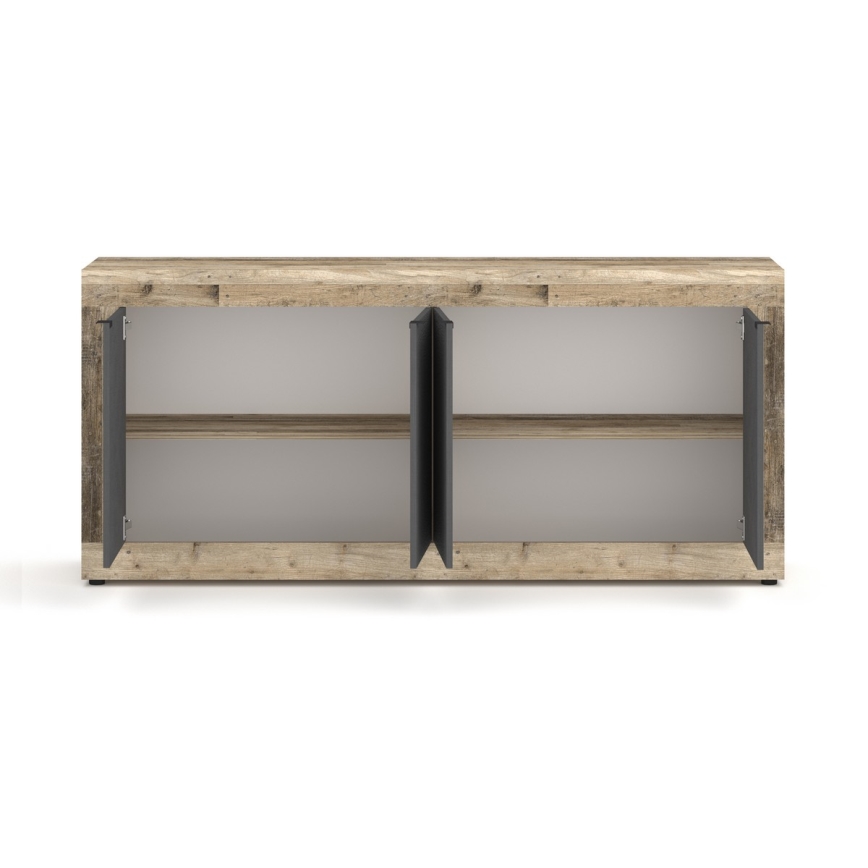 Comodă RUNEA, maro deschis/antracit