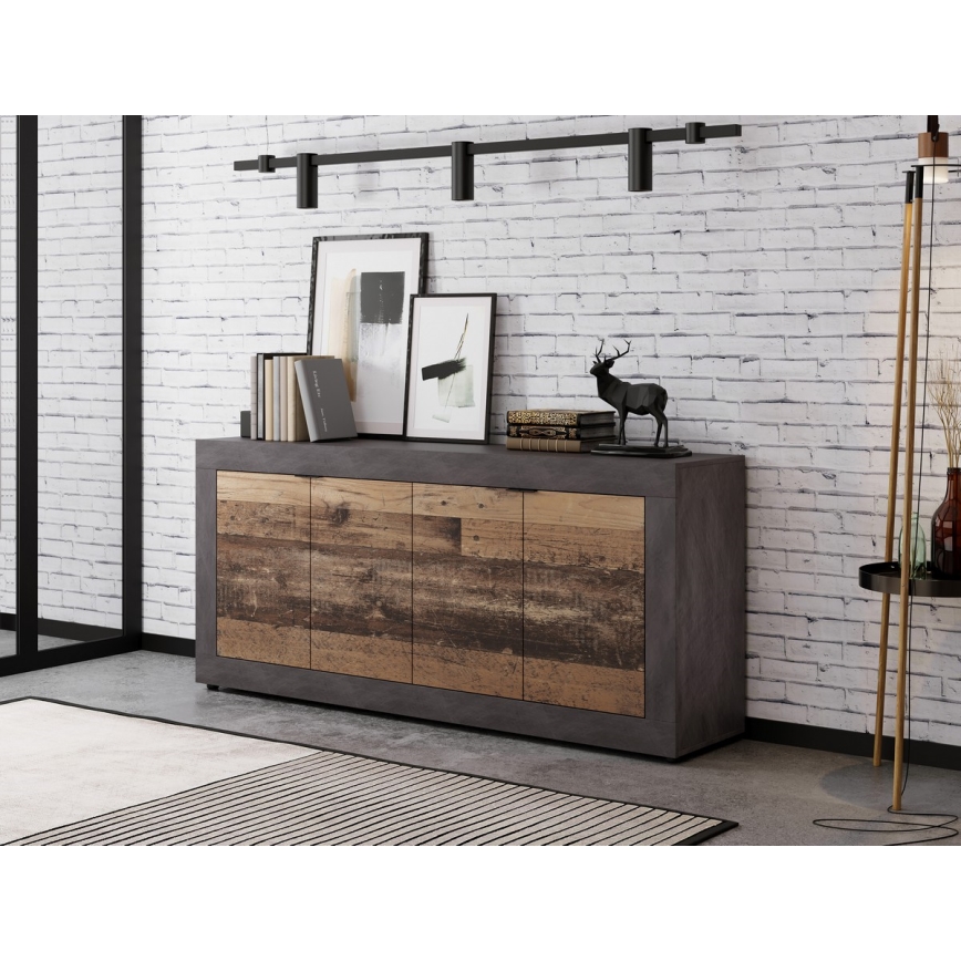 Comodă RUNEA maro închis/antracit