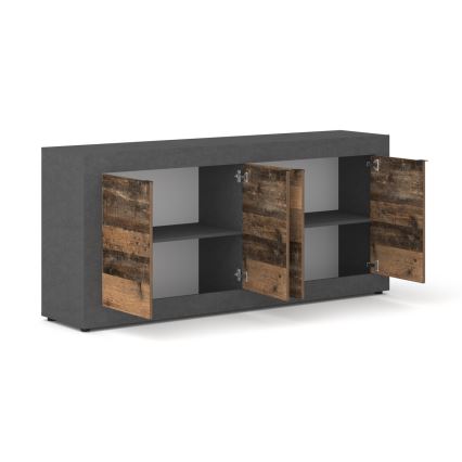 Comodă RUNEA maro închis/antracit