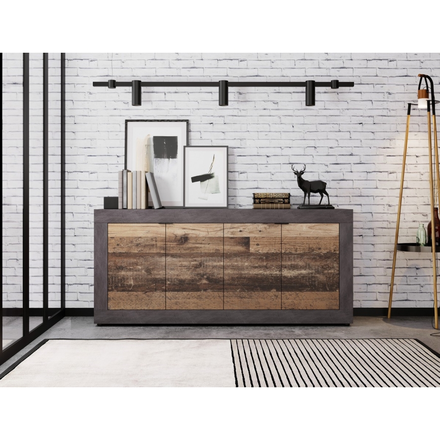 Comodă RUNEA maro închis/antracit