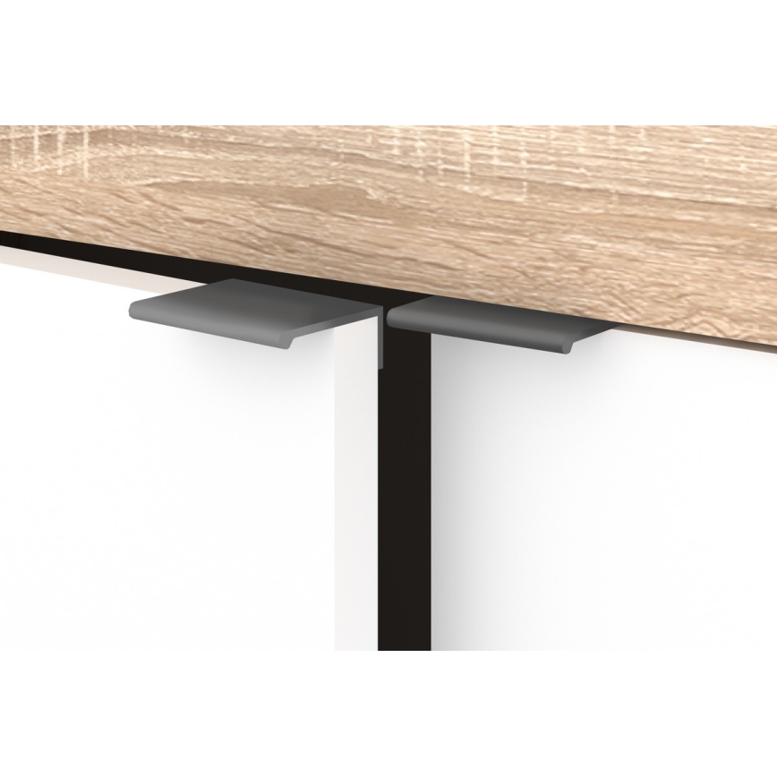 Comodă RUNEA, stejar Sonoma/albă