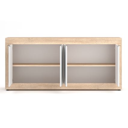 Comodă RUNEA, stejar Sonoma/albă