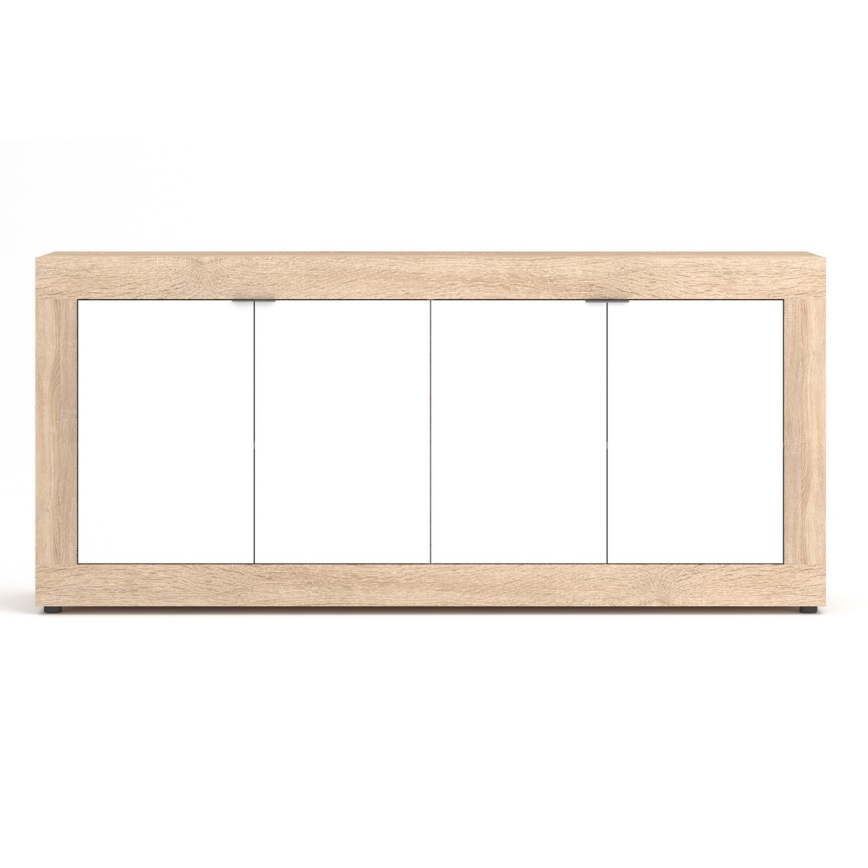 Comodă RUNEA, stejar Sonoma/albă