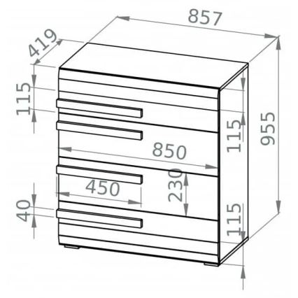 Comodă SARPA 96x86 cm alb/maro