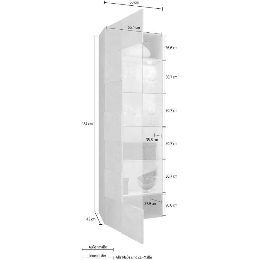 Comodă SERIAN, gri beton