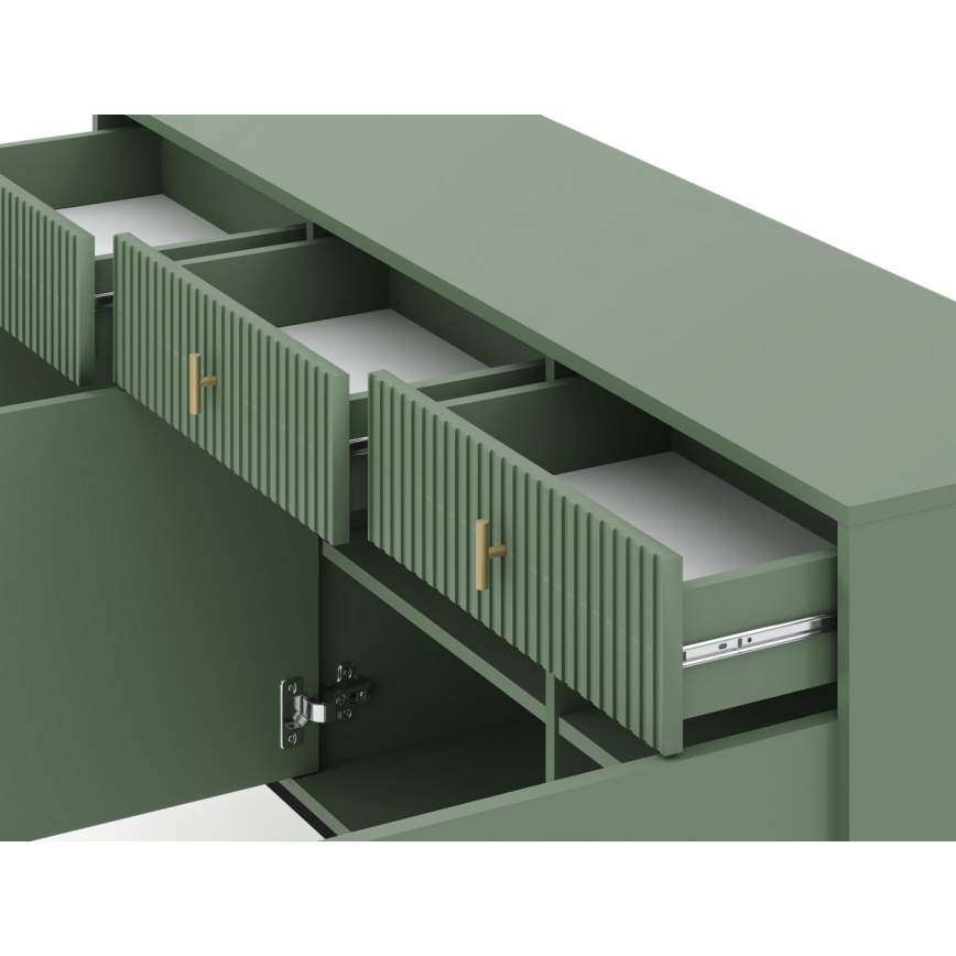 Comodă SUE verde/neagră