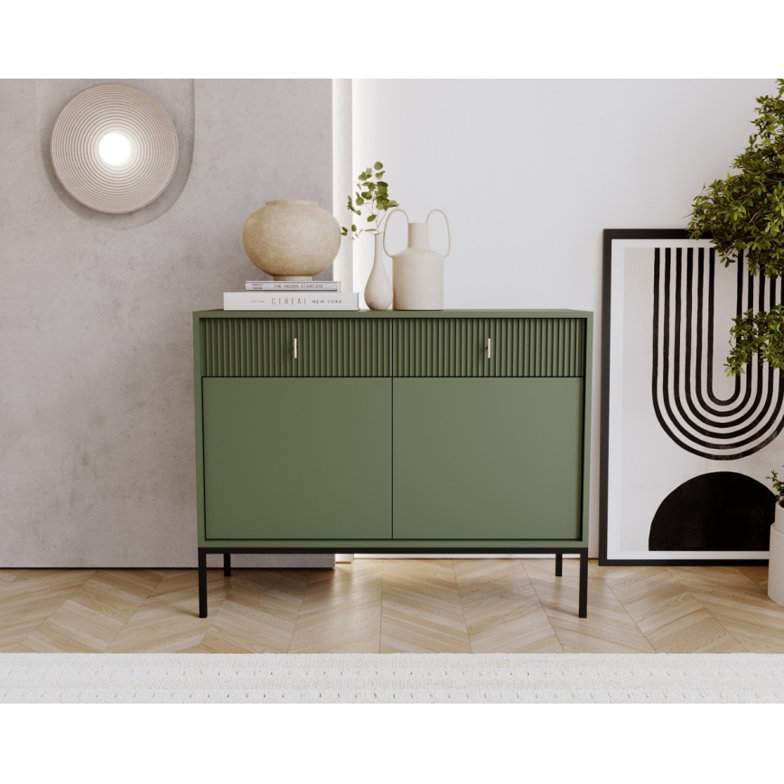 Comodă SUE verde/neagră