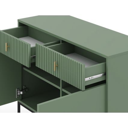 Comodă SUE verde/neagră