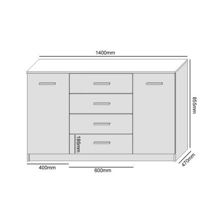 Comodă TAYLER stejar sonoma