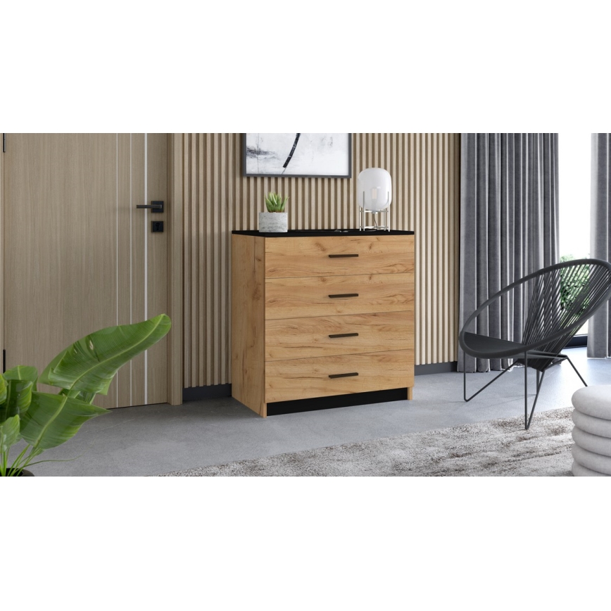 Comodă TIMON stejar craft/negru