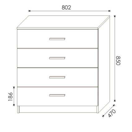 Comodă TIMON stejar craft/negru