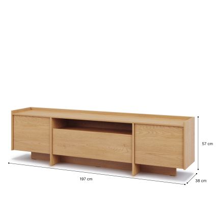 Comodă TV KEMI 197x57 cm stejar Cremona