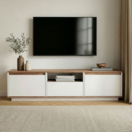 Comodă TV KREDE 160x30 cm alb/pin