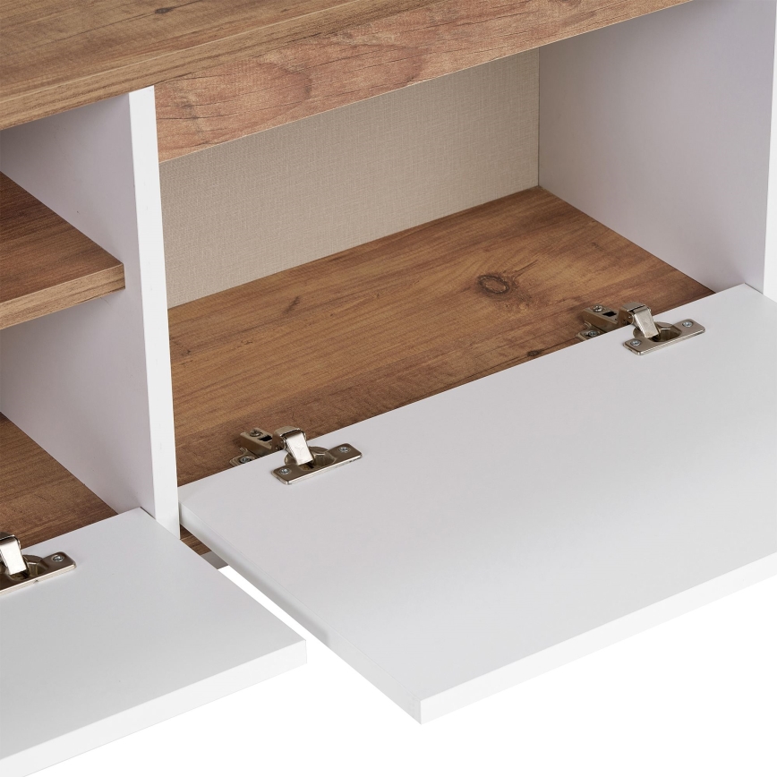 Comodă TV KREDE 160x30 cm alb/pin
