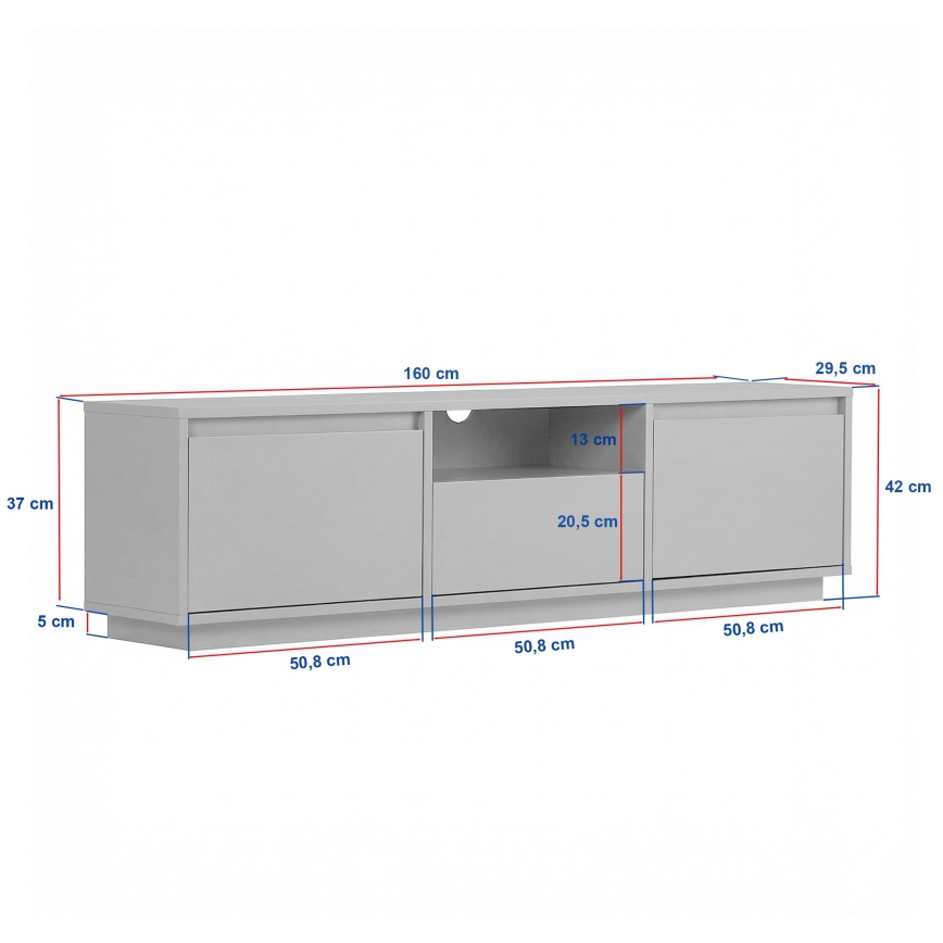 Comodă TV KREDE 160x30 cm bej