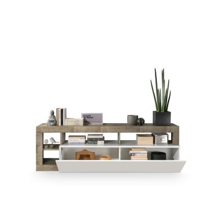 Comodă TV LENOR alb/maro