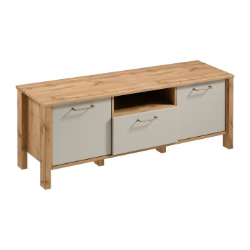 Comodă TV MENTA 138x49 cm stejar Wotan/gri