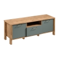 Comodă TV MENTA 138x49 cm stejar Wotan/verde