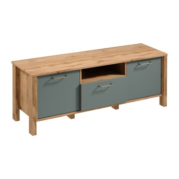 Comodă TV MENTA 138x49 cm stejar Wotan/verde