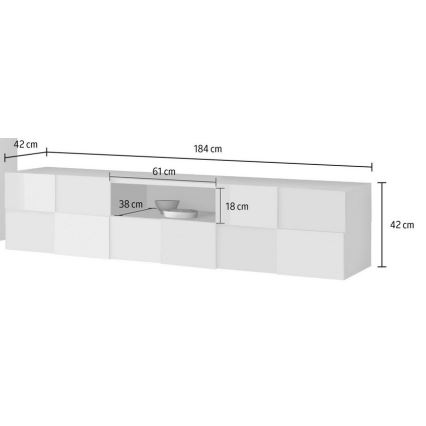 Comodă TV SERIAN 184x42x42 cm, albă