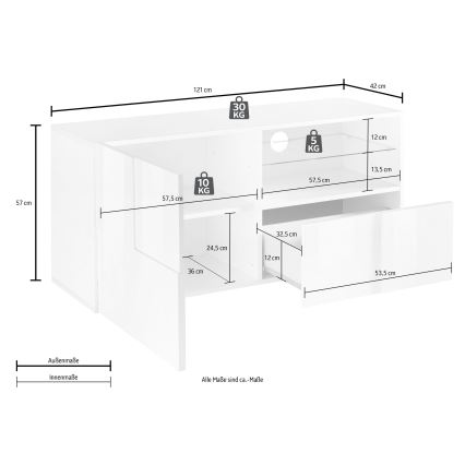 Comodă TV SERIAN, stejar Sonoma