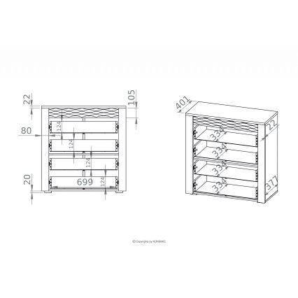 Comodă VANCO 94x92 cm stejar artisan