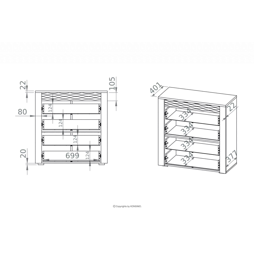 Comodă VANCO 94x92 cm stejar artisan