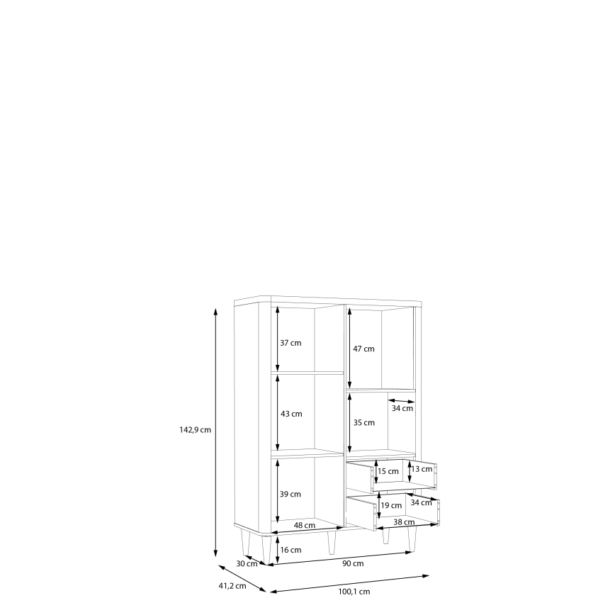Comodă VIRO maro/bej