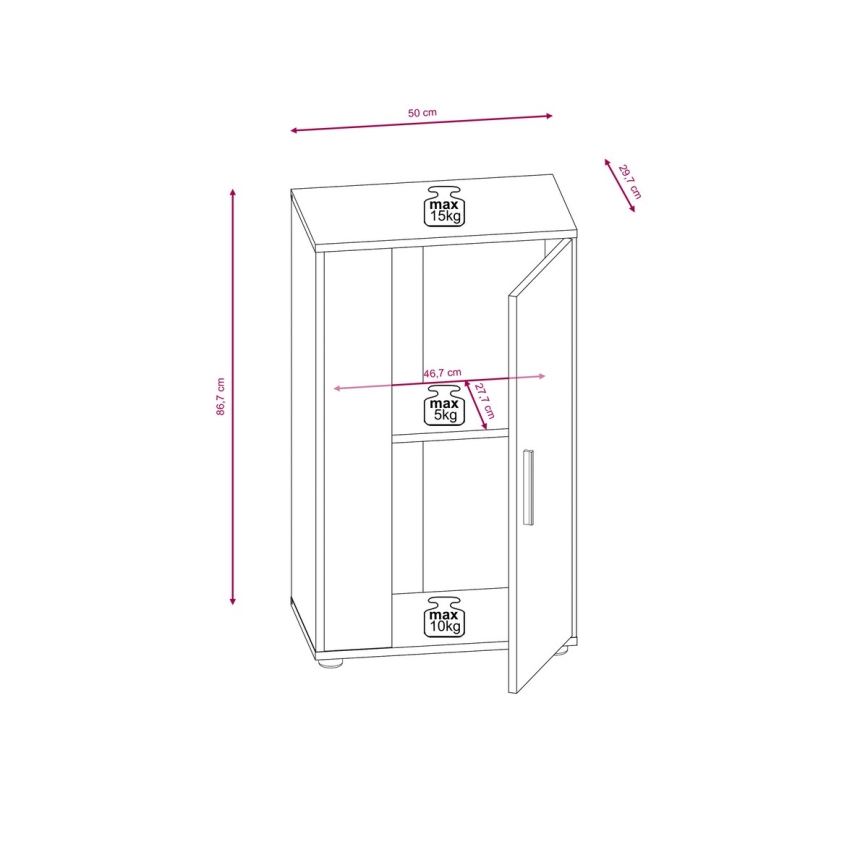Compoziție pentru living BRICK alb/negru