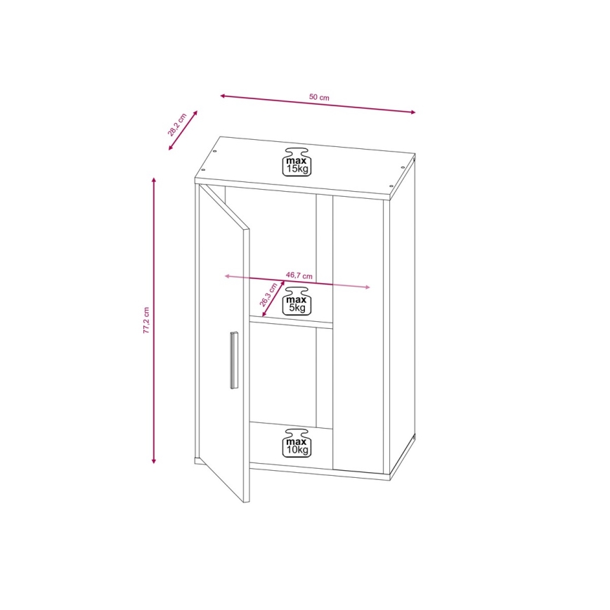 Compoziție pentru living BRICK alb/negru