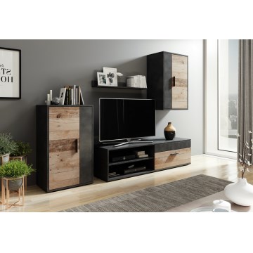 Compoziție pentru living BRICK maro/negru