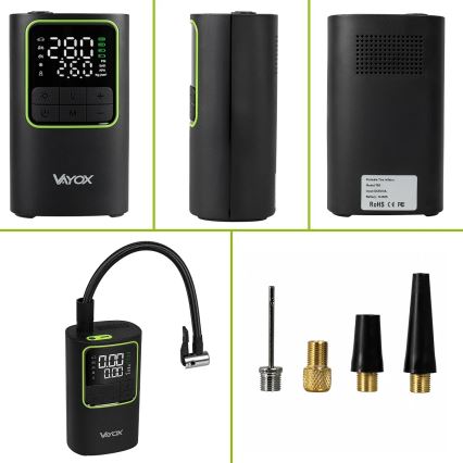 Compresor digital de buzunar 5V 4000 mAh, negru