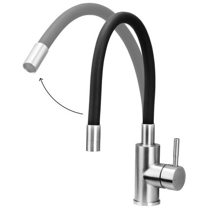 Concept BDC7138 - Baterie pentru chiuvetă cu pipă flexibilă, crom lucios/negru