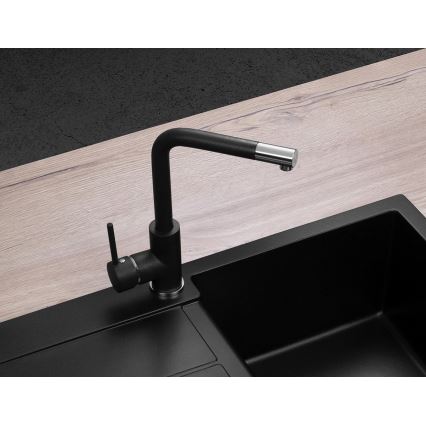 Concept BDG4327BC - Baterie pentru chiuvetă, 27,3 cm, granit/negru