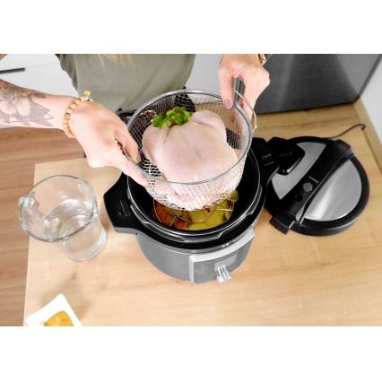 Concept CK8000 - Oală electrică sub presiune multifuncțională și friteuză cu aer cald 5,6 l 11 în 1 1500W/230V negru