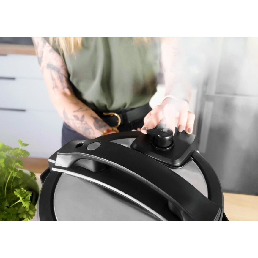 Concept CK8000 - Oală electrică sub presiune multifuncțională și friteuză cu aer cald 5,6 l 11 în 1 1500W/230V negru