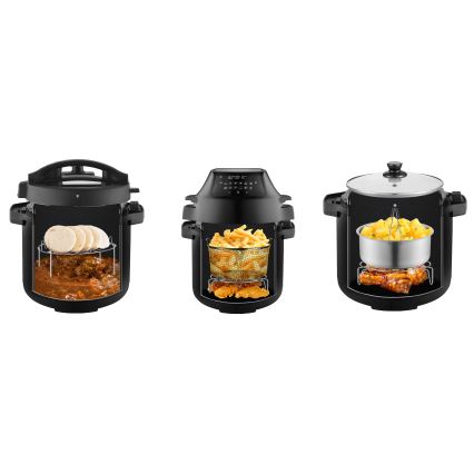 Concept CK8000 - Oală electrică sub presiune multifuncțională și friteuză cu aer cald 5,6 l 11 în 1 1500W/230V negru
