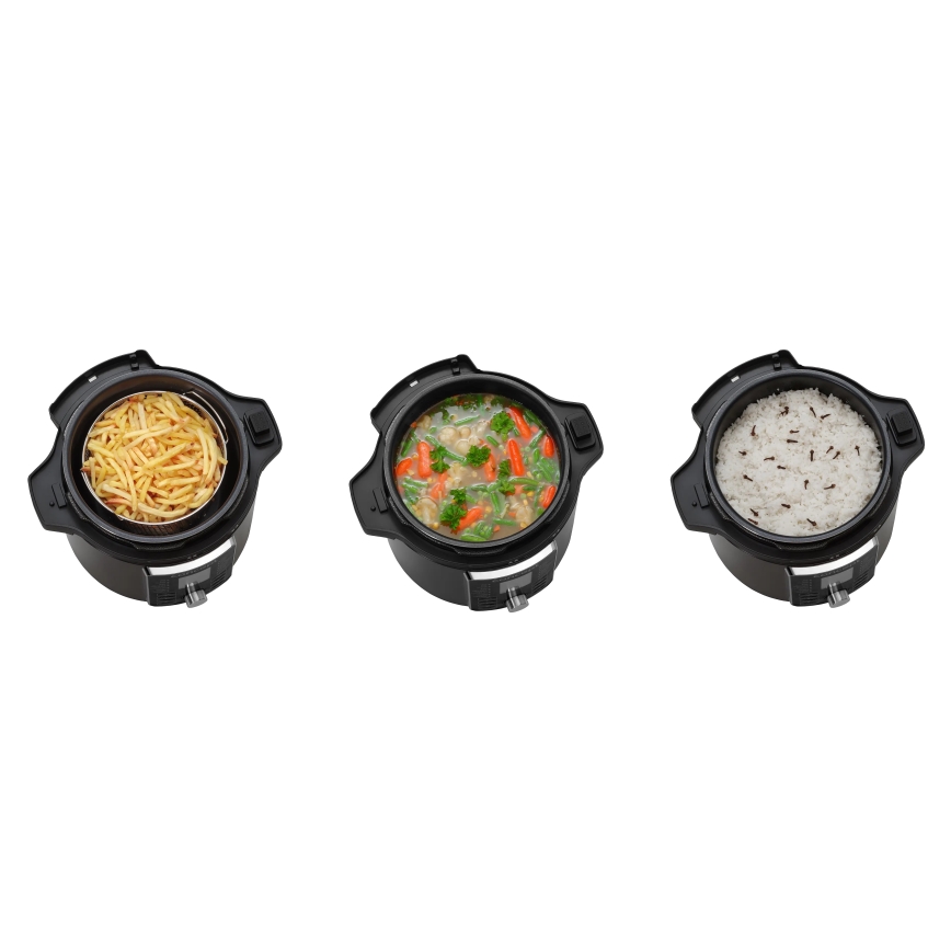 Concept CK8000 - Oală electrică sub presiune multifuncțională și friteuză cu aer cald 5,6 l 11 în 1 1500W/230V negru