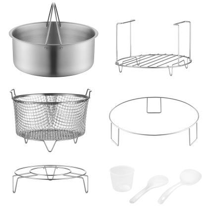 Concept CK8000 - Oală electrică sub presiune multifuncțională și friteuză cu aer cald 5,6 l 11 în 1 1500W/230V negru