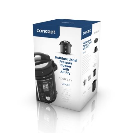Concept CK8000 - Oală electrică sub presiune multifuncțională și friteuză cu aer cald 5,6 l 11 în 1 1500W/230V negru
