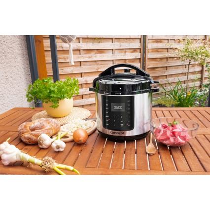 Concept CK8001 - Oală sub presiune electrică multifuncțională 5,6 l, 1000 W/230 V, Wi‑Fi, inox