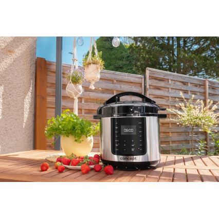 Concept CK8001 - Oală sub presiune electrică multifuncțională 5,6 l, 1000 W/230 V, Wi‑Fi, inox