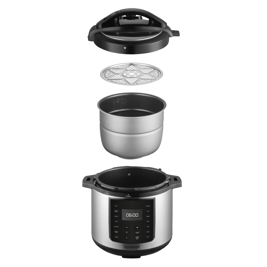 Concept CK8001 - Oală sub presiune electrică multifuncțională 5,6 l, 1000 W/230 V, Wi‑Fi, inox