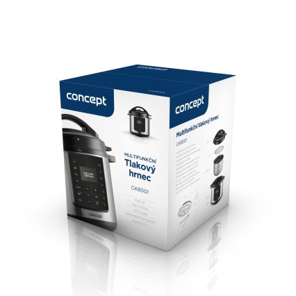 Concept CK8001 - Oală sub presiune electrică multifuncțională 5,6 l, 1000 W/230 V, Wi‑Fi, inox