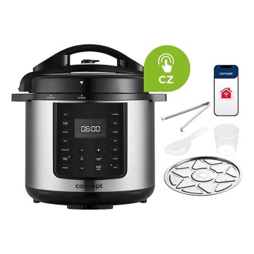 Concept CK8001 - Oală sub presiune electrică multifuncțională 5,6 l, 1000 W/230 V, Wi‑Fi, inox