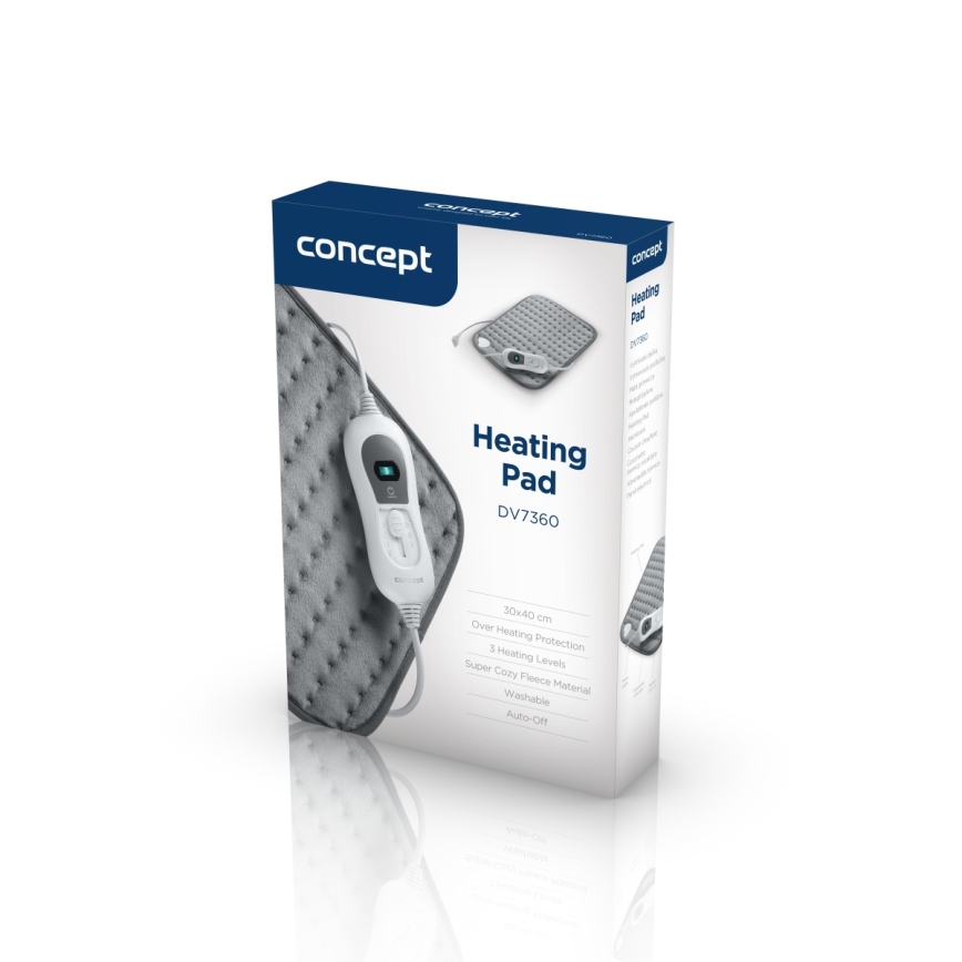 Concept DV7360 - Pătură electrică încălzitoare 100 W/230 V, 30 x 40 cm, gri