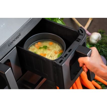 Concept FR9000 - Friteuză cu aer cald PIZZA TRIO 18,5 l 2700W/230V inox/negru
